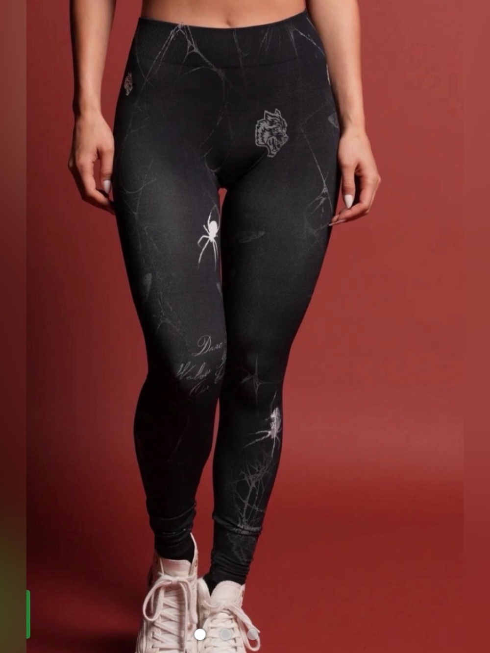 Darc Sport Black Graphic Kids Leggings with Silver Accents